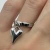 New Creativity Stainless Steel Heart Pattern Cuff Ring for Women Men Tide Wide Thick Personality Exaggerated Charm Party Zircon