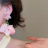 Beach Jewelry Simulated Flower Drop Earrings Silver Needle Vacation Style Earrings  Wedding