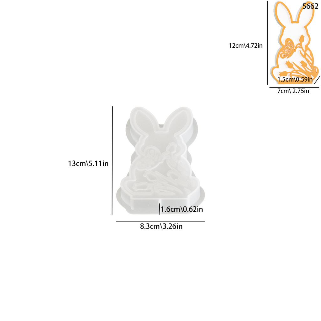 Rabbit Silicone Mold Lightweight Embossed Pattern Mold Spring Flower Mold Spring Themed For Home Decor Plaster Crafting Soap