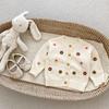 Baby Girls' Hand-Embroidered Romper & Cardigan Set