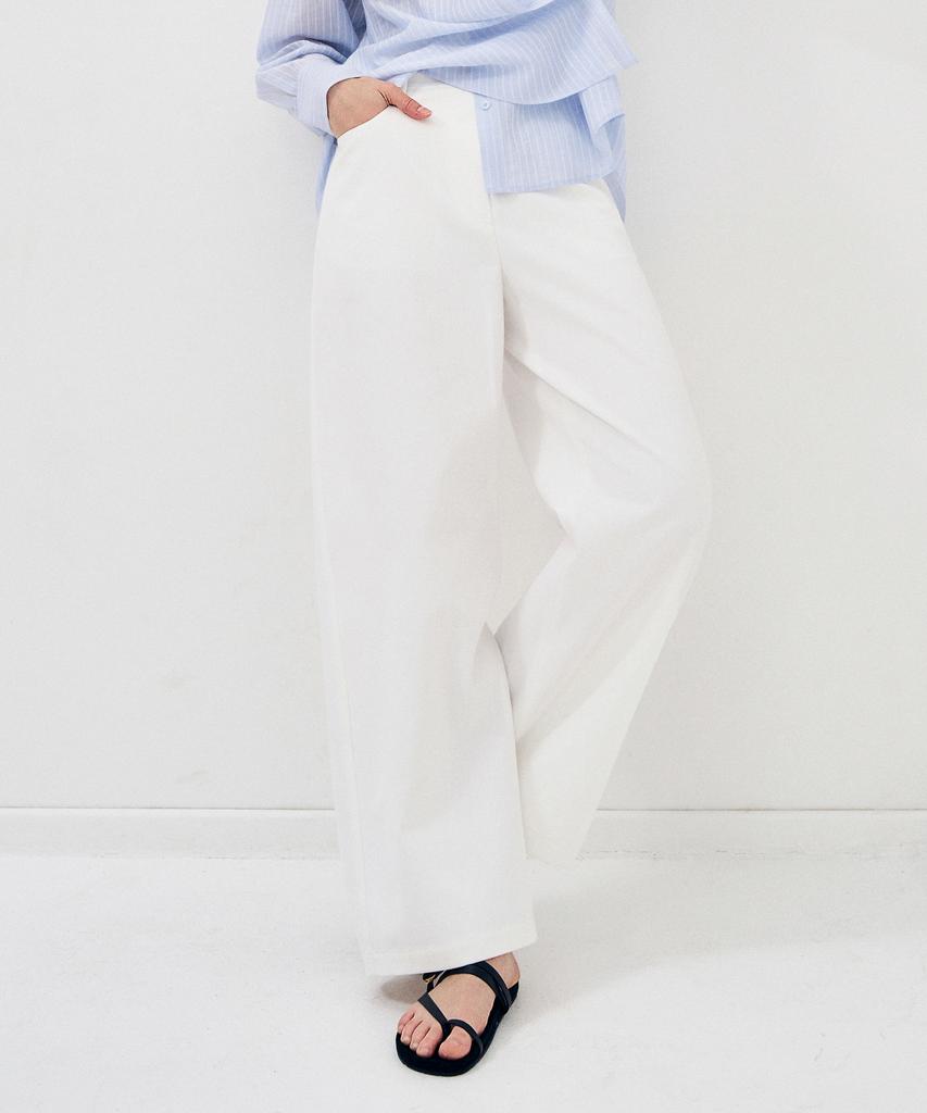 Laneonkyulleoseu Denim-Like Wide Pants_White