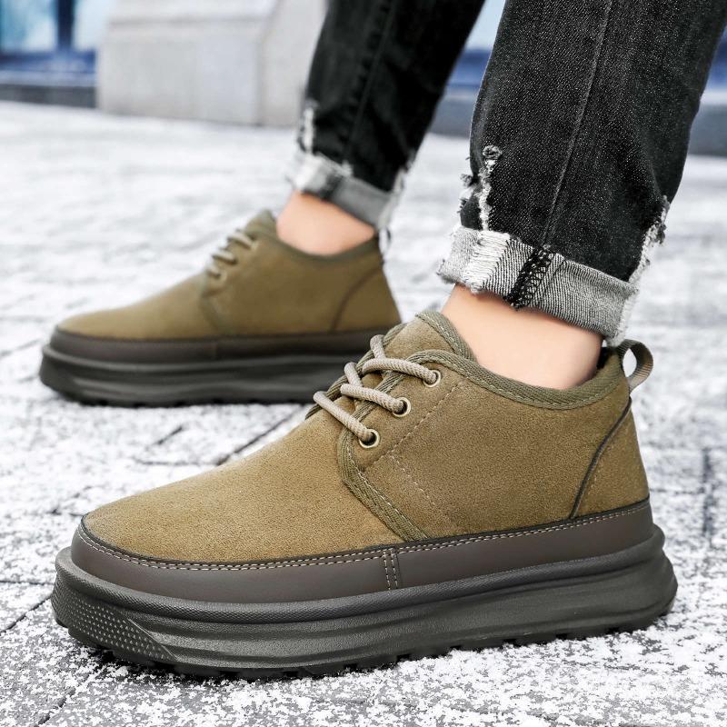 Herrenschuhe Winter Baumwollschuhe Samt verdickt Schnürschuhe Baumwollschuhe lässig vielseitig Papa-Schuhe rutschfest warm Schneestiefel