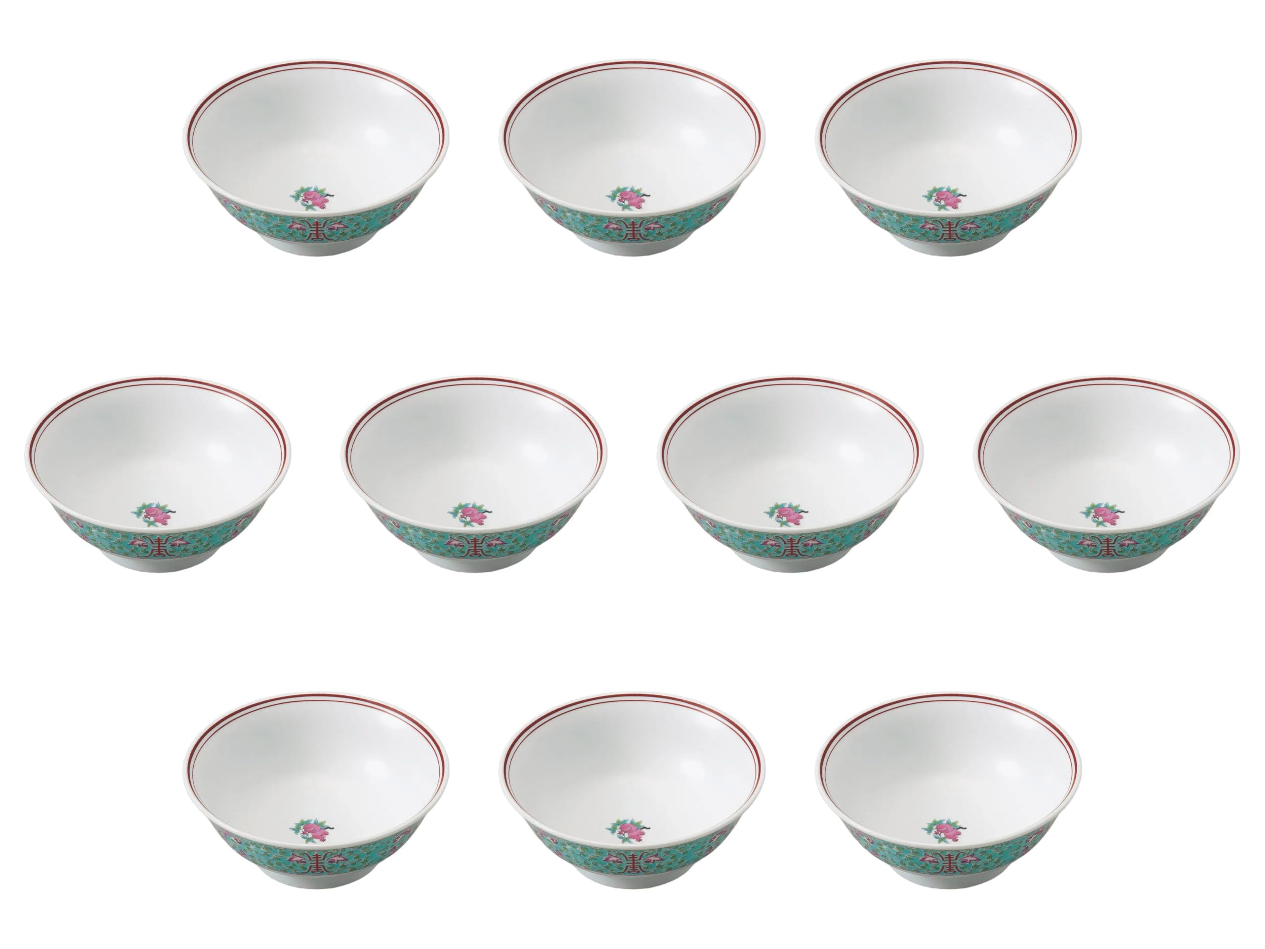 

Set of 10 Green Color Houka Bowls x Ramen Bowls by Setomonohonpo 6.8mm [21 8.5cm (1300cc)]