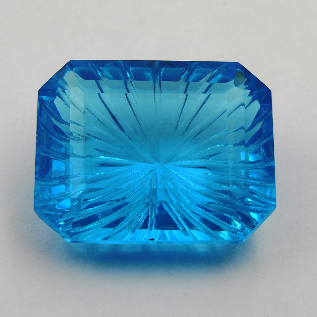 61.15 ct Emerald Fancy Cut Natural Lite Blue Quartz Loose Gemstone for Jewelry Making and Crafts