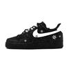 Air Force 1 It's Snowing. Abrasion Resistant Slip Resistant Low Top Skateboard Shoes Unisex Black White CW2288-001(Team473-)