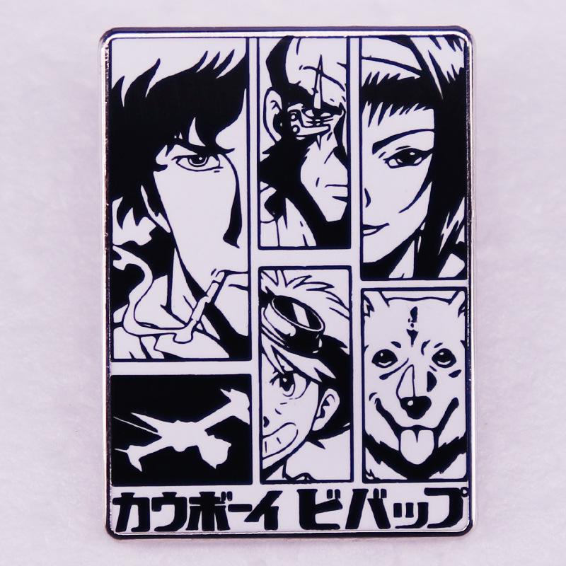 Cowboy Bebop Sci-Fi Anime Poster Badge серебряный