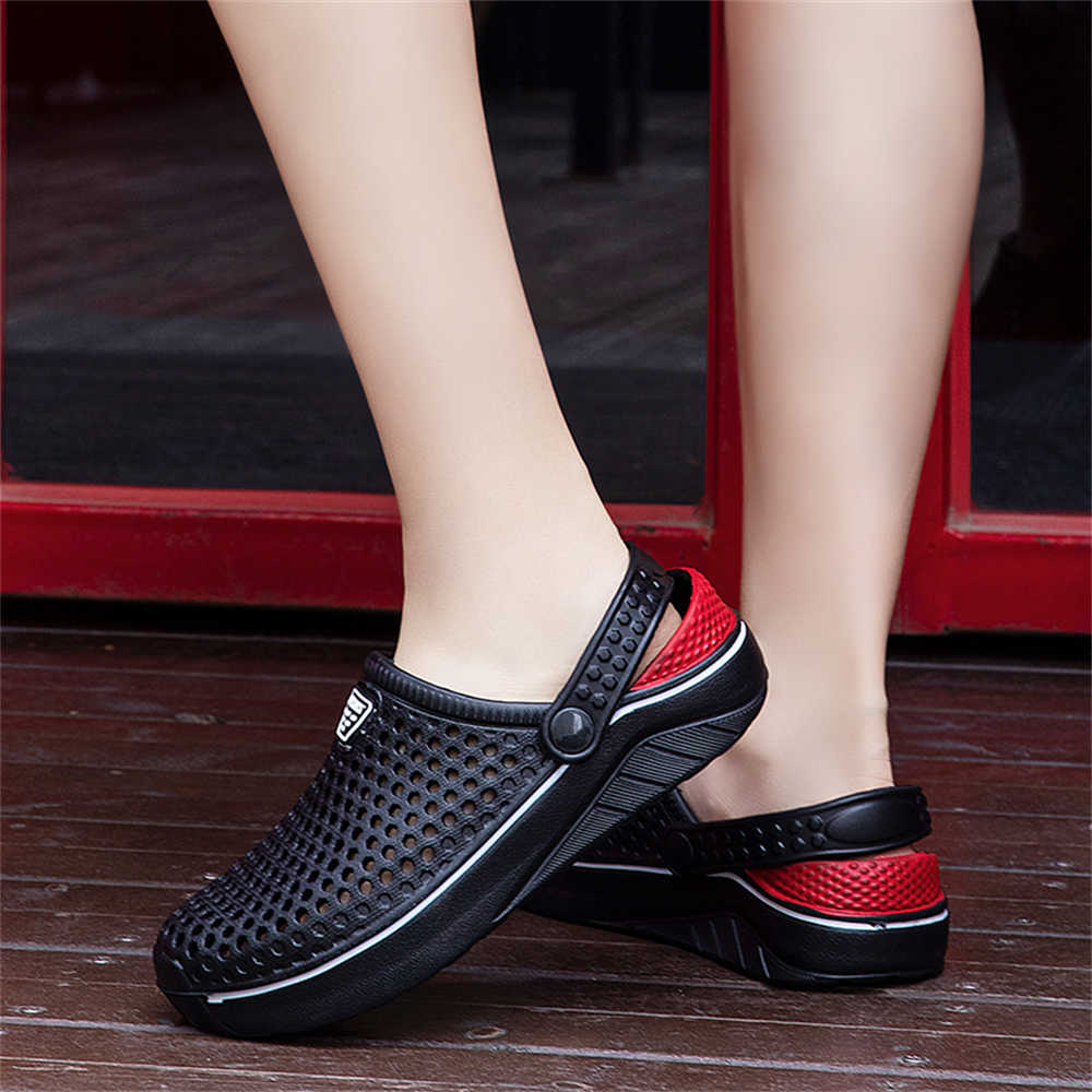 Fashion With Holes Size 44 Red Loafers Man Slippers Rubber Sandal Man Shoes Flip Flops Brand Sneakers Sport High Tech Snearkers