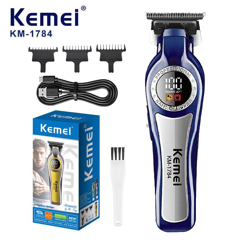 Kemei KM-1784 Electric Hair Trimmer Cordless Edgers Hair Clipper Rechargeable Finish Hair Cutting Machine Men Beard Trimmer