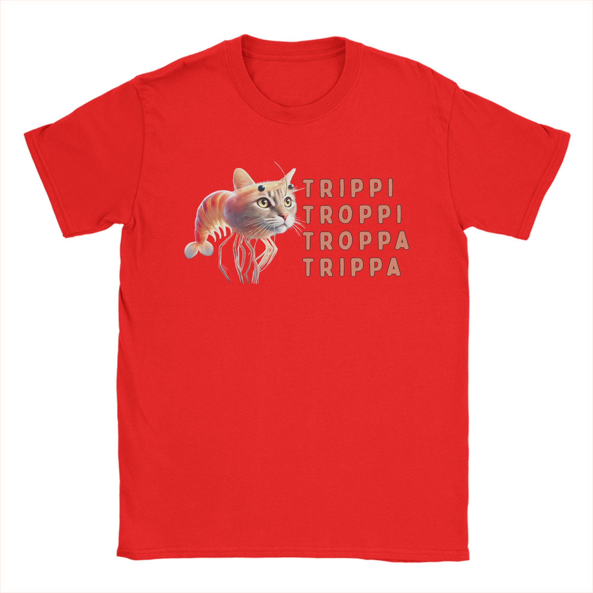 

Trippi Troppi Cat Shrimp Accessories Unisex Women T Shirts Pure Cotton Tee Printed Tshirt Clothing S