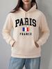 Paris France Flag Printing Hoodies Women Basics Comfortable Sweatshirt Fleece Warm Soft Pullover Casual Pocket Womans Clothes
