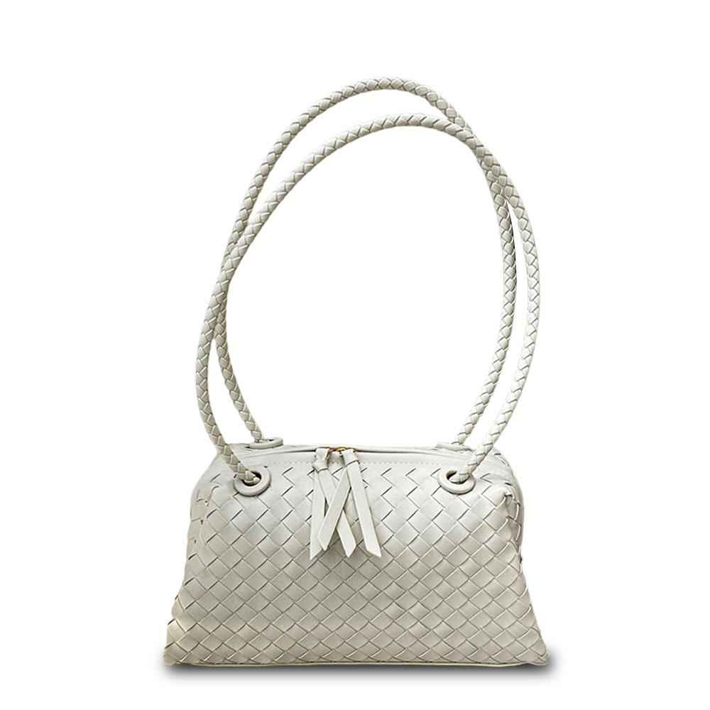 Cross-border Cowhide Woven Underarm Boston Women's Bag Practical High-end Pillow Bag Commuting Versatile Portable Shoulder Bag