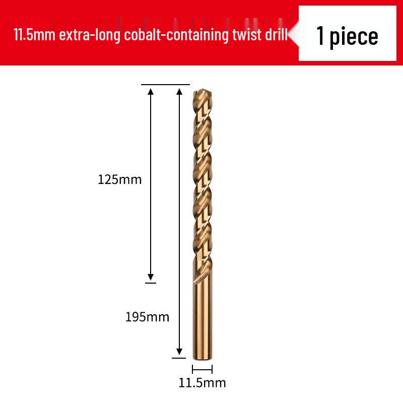 Cobalt Extra-Long High-Strength Alloy Twist Drill Bit for Stainless Steel and Woodworking