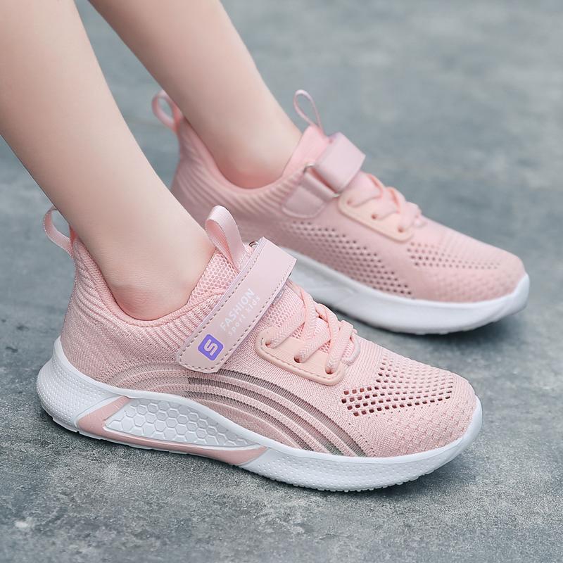 Girl's Large Breathable  Mesh Rotating Buckle Casual Shoes Sports Shoes Children's Shoes Running Shoes