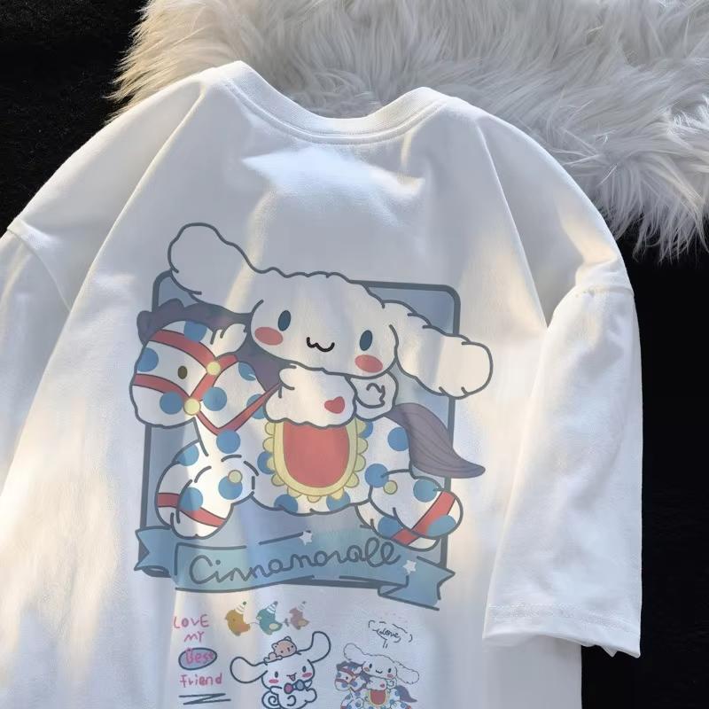 

2026 Summer Childrens Tshirt Yugui Dog Riding Pony Printed Parent Child Wear Pure Cotton Casual Boys and Girls Tshirt S