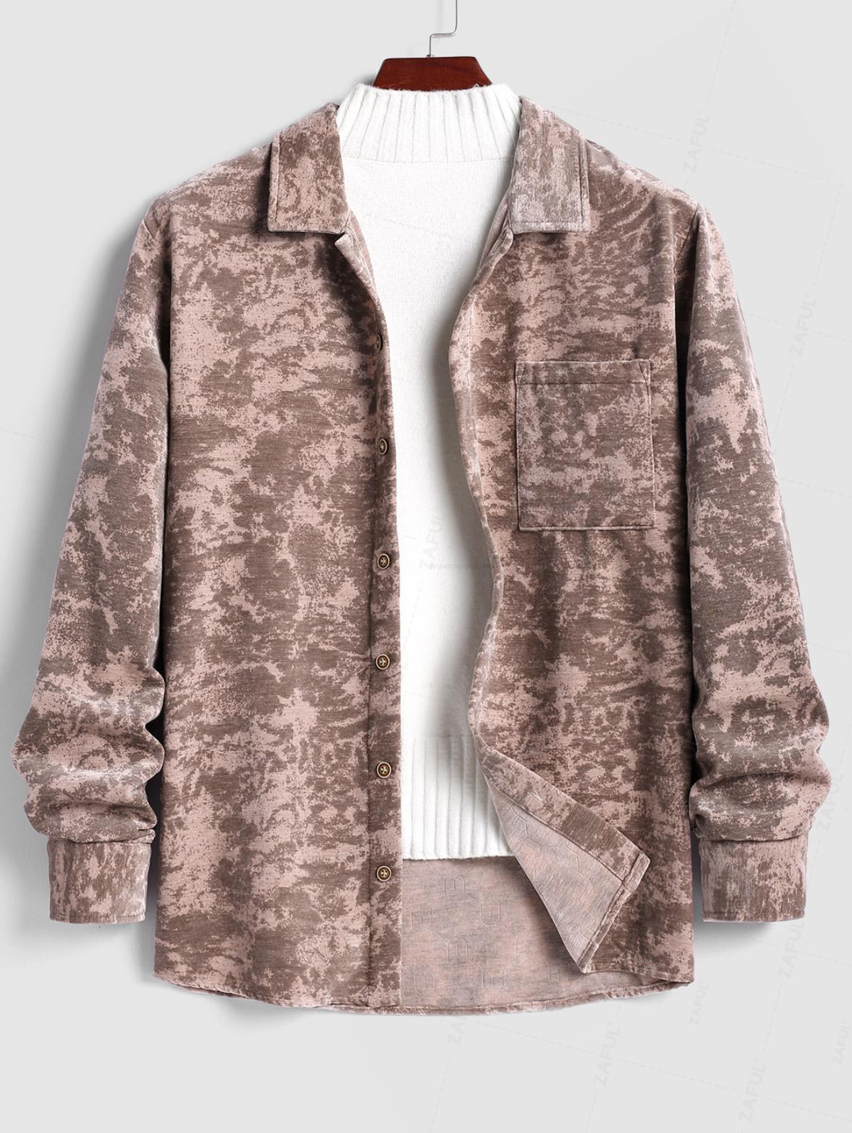 

Мужской вельветовый шакет с карманами на пуговицах и длинными рукавами Maillard XXL кофейный