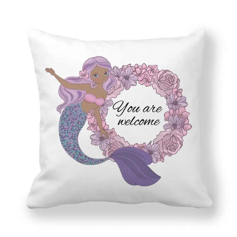 

Наволочка с рисунком русалки для украшения интерьера, офиса, гостиной, дома 40x40cm