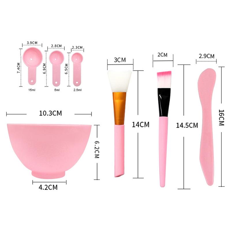 Set da 7 pezzi Pennello Viso Ciotola per Maschera Cucchiaio Pennello per Maschera Bastoncino Strumenti di Bellezza Fai da Te Mescolanza Prodotti per la Cura della Pelle Trucco Donna Pennello in Silicone