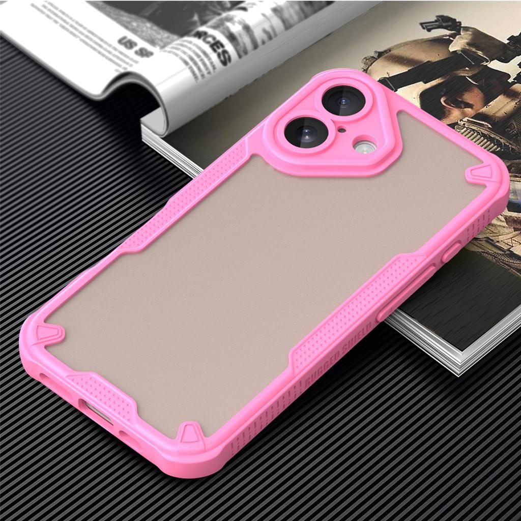 Armor Series For iPhone 16 Case PC+TPU Semi-Transparent Frosted Finish Protective Phone Cover