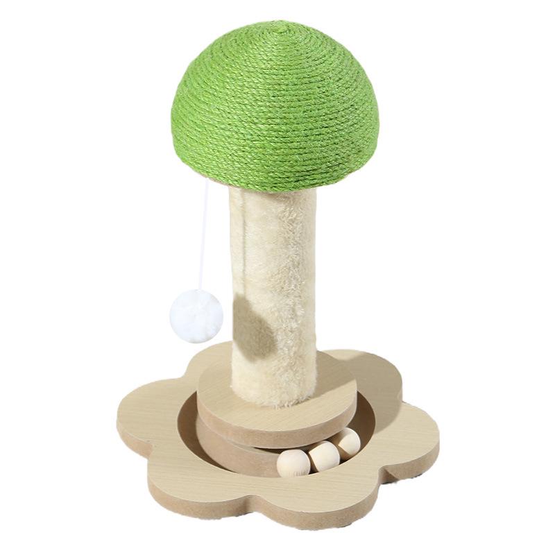 Mushroom Cat Scratching Post & Teaser Toy Set