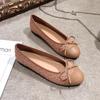 Fashion Mixed Colors Pig Toe Flats Women Round Toe Bowtie Ballets Shoes Ladies Dress Loafers Brand Plaid Ballerina Moccasins Cloth Shoes