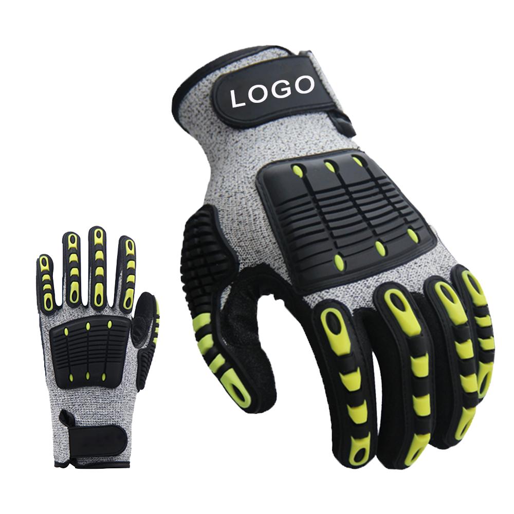 Anti-Skid Anti-Impact Safety Gloves for Dangerous Work Such Handling Assembly Light Weight Durable Favorable Price Nylon (Grey,L) серый