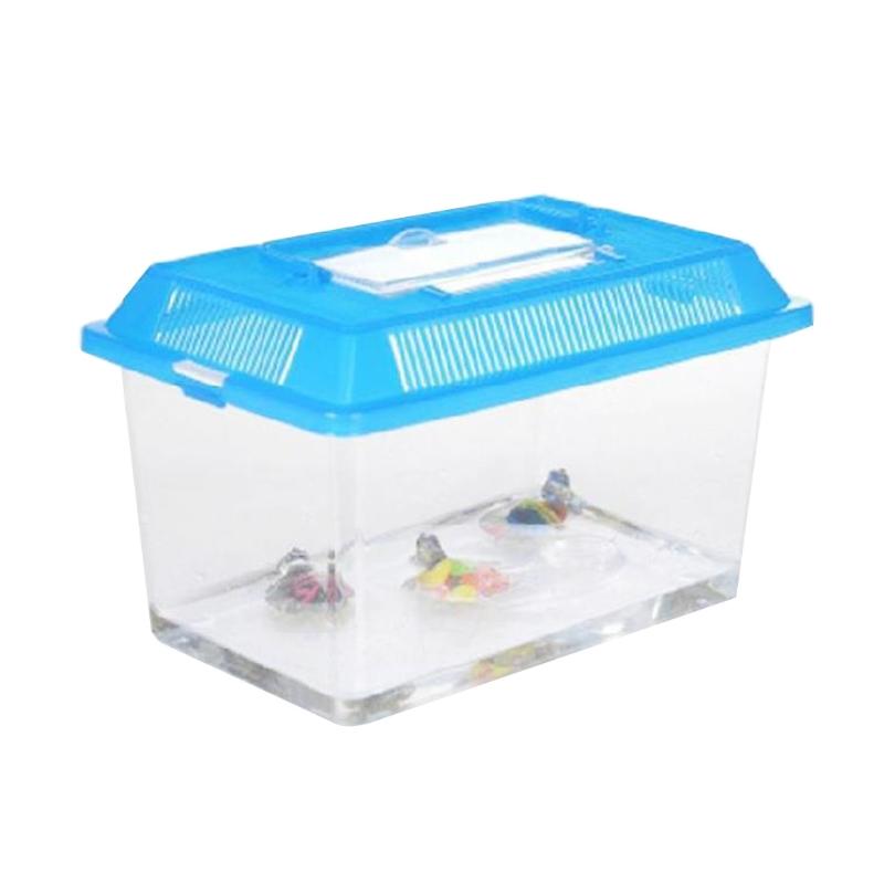 Portable Handheld Plastic Fish Tank Transparent Cutout Design For Turtle Petfish