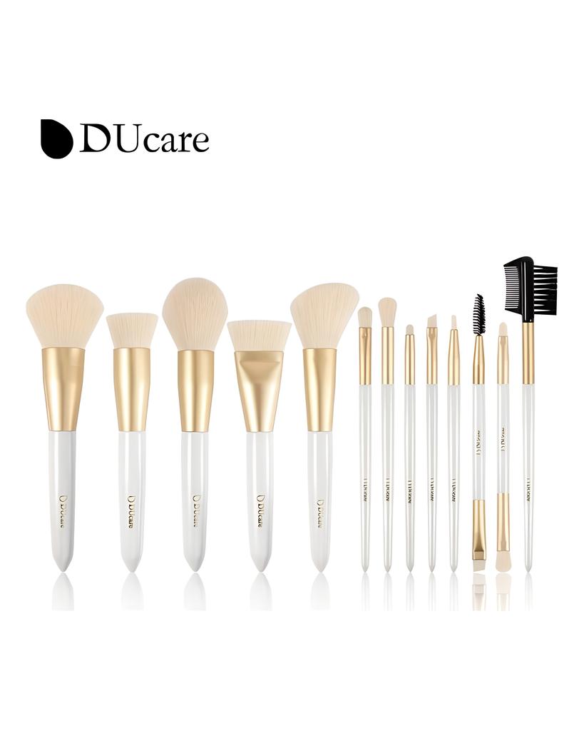 DUcare 14pcs Powder Makeup Brush Single Soft Nylon Hair White X1 Series For Eye Shadow Eyebrow Foundation Liquid Lip Brushes for Makeup