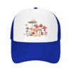 Mushroom Print Mesh Trucker Hat Adjustable Cotton Casual Baseball Cap for Outdoor Travel