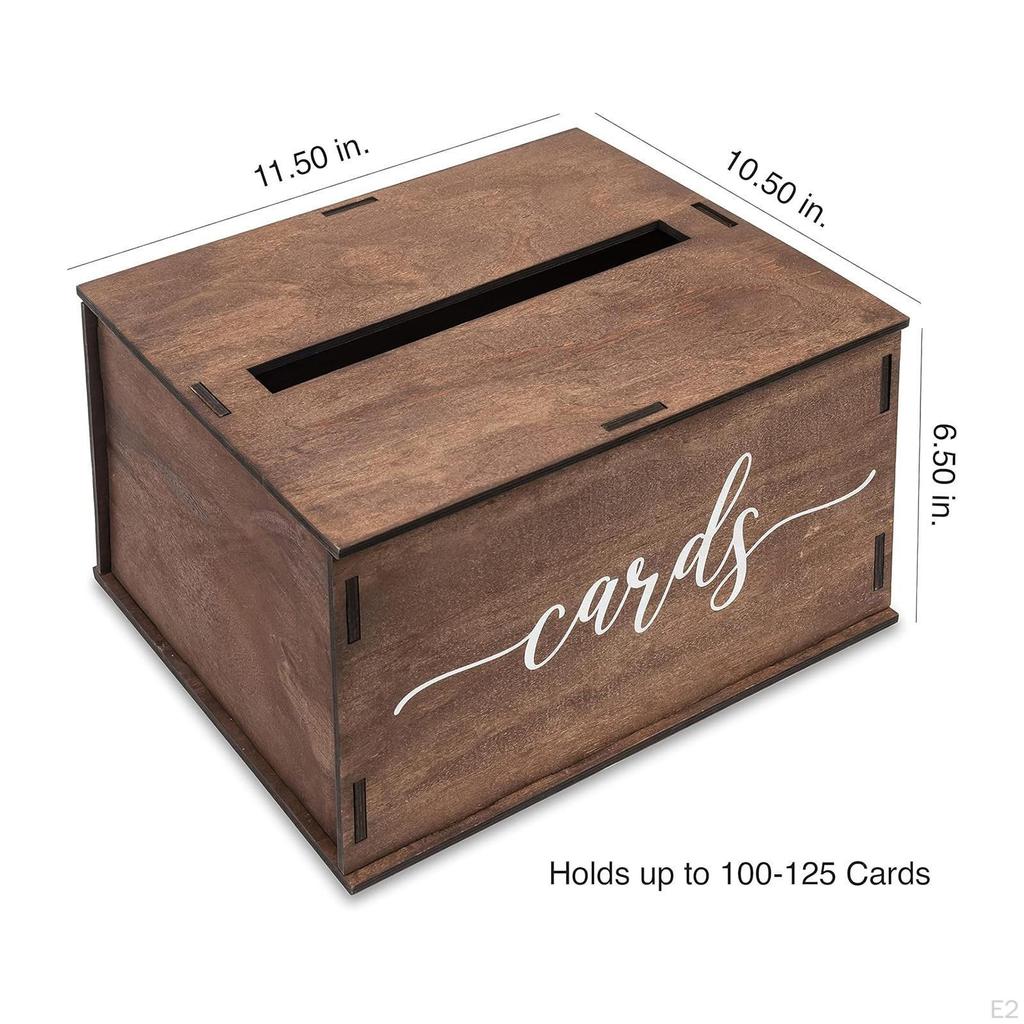 Wedding Card Box with Slot Gift Rustic Versatile Case Holder Money for Birthday