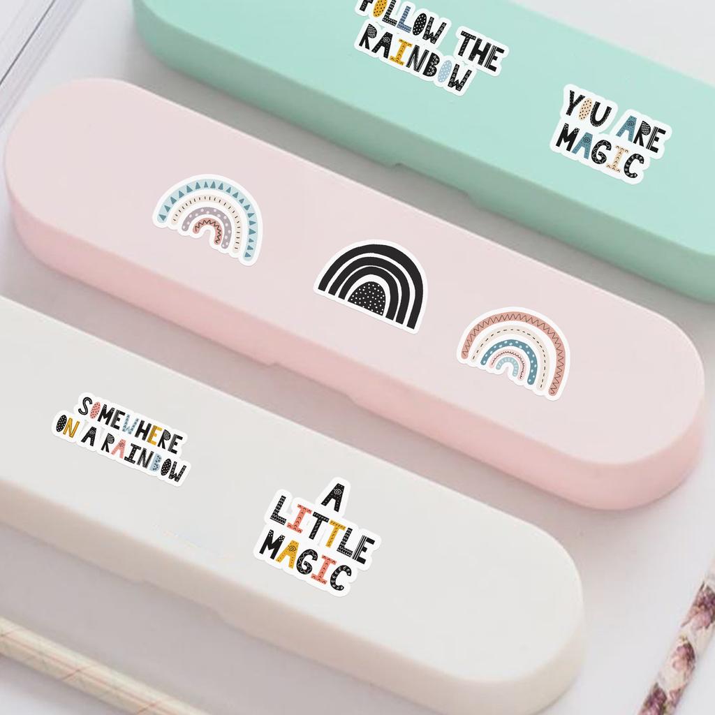 50 Rainbow Cat Doodle Stickers Suitcase Car Notebook Skateboard Water Cup Waterproof Decorative Stickers