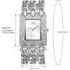 "Japanese Quartz Women's Hip Hop Square Watch with Diamond, Waterproof, Chain Band, Analog Display, Gold and Silver Fashion Accessory"
