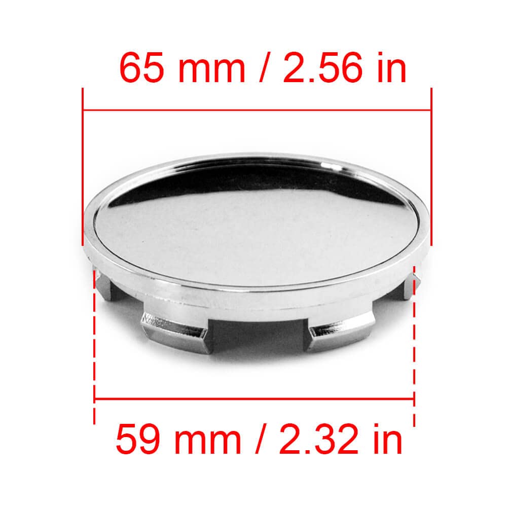 Rhinotuning Wheel Center Cap 65mm 59mm 4pcs Silver Wheel Cover
