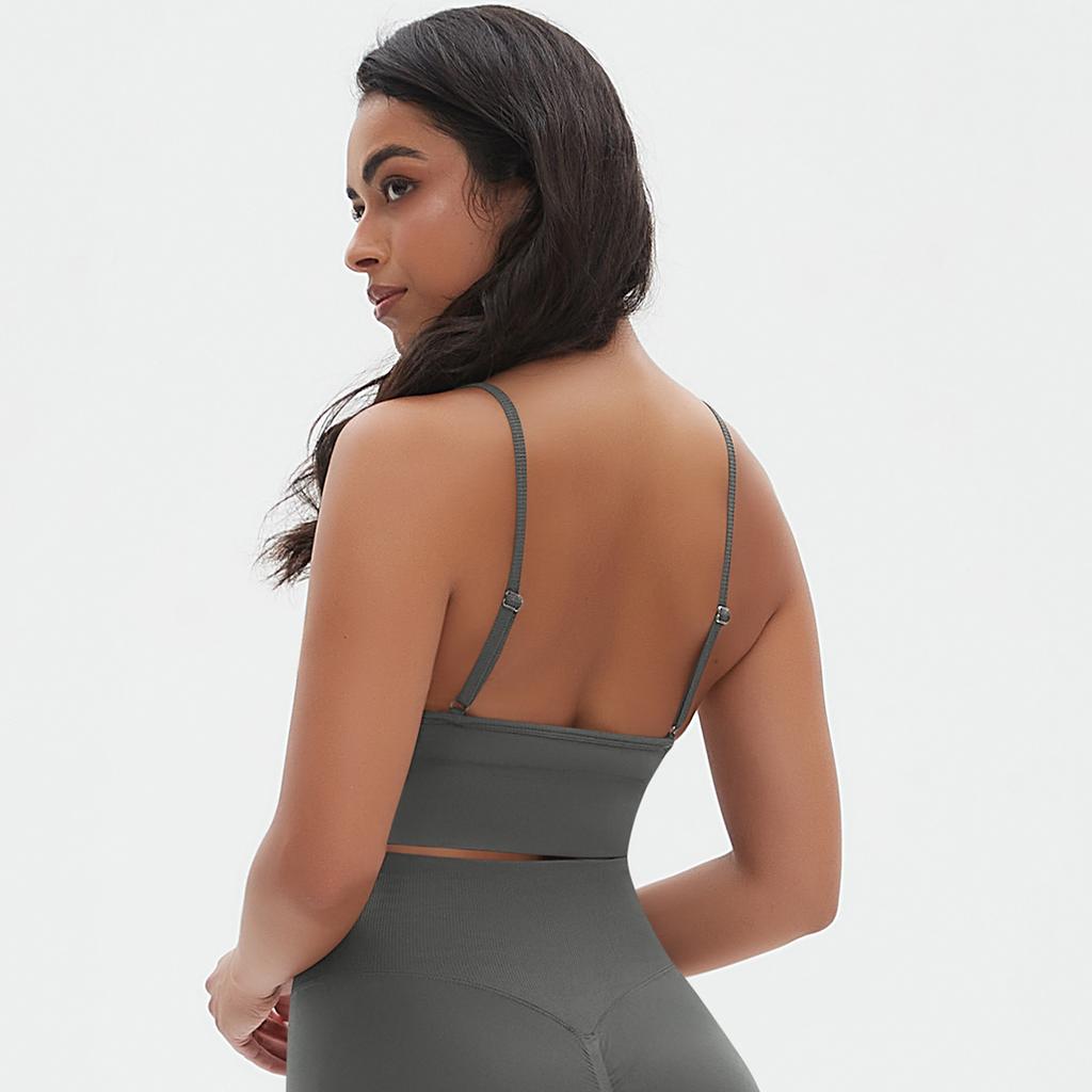 Nessaj Women Sports Vest Backless Gym Fitness Underwear Yoga Bra Sleeveless Running Push Up Tank Top