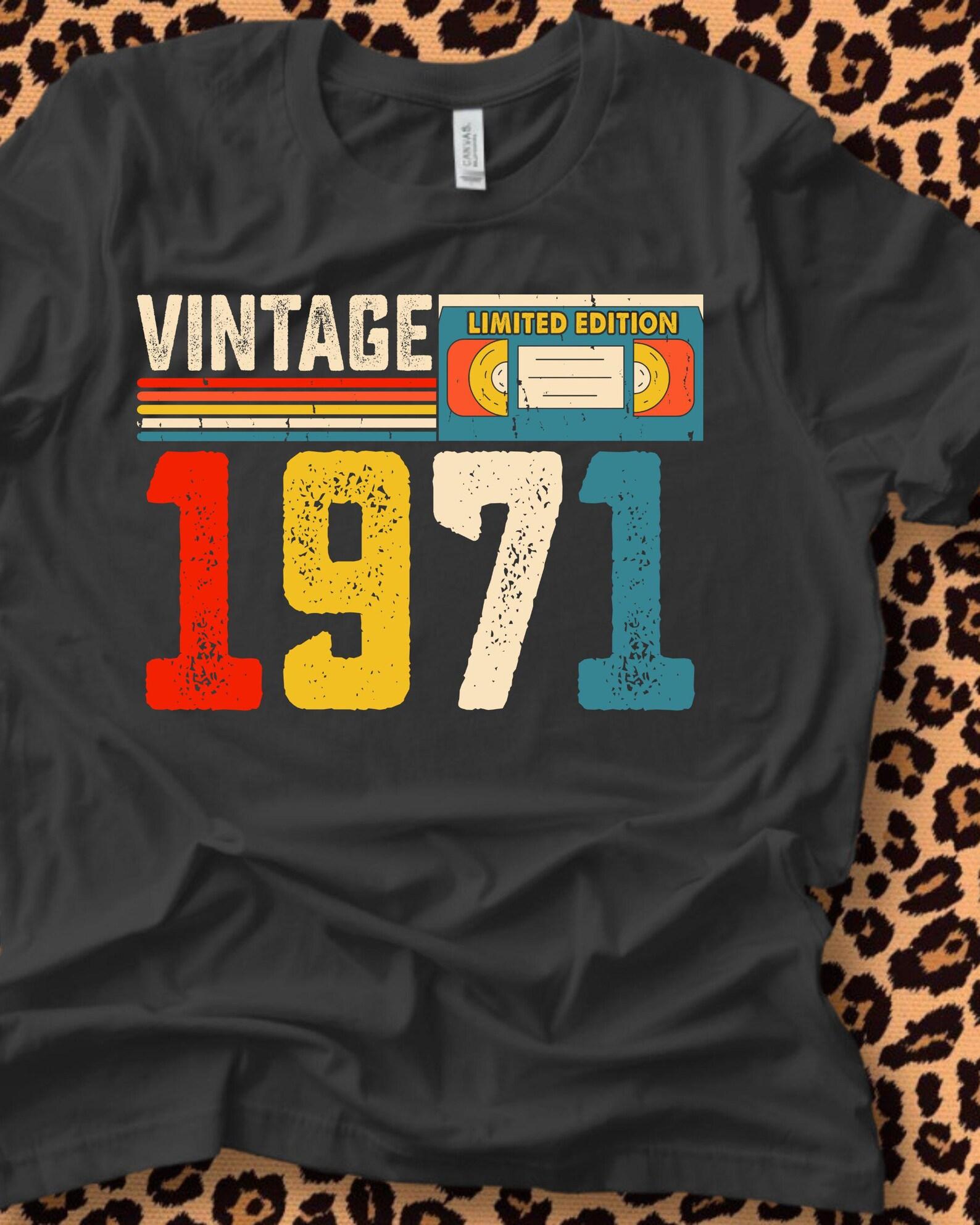 1971 Retro Cassette Birth Year T-Shirt | Vintage 1971 Tee XL