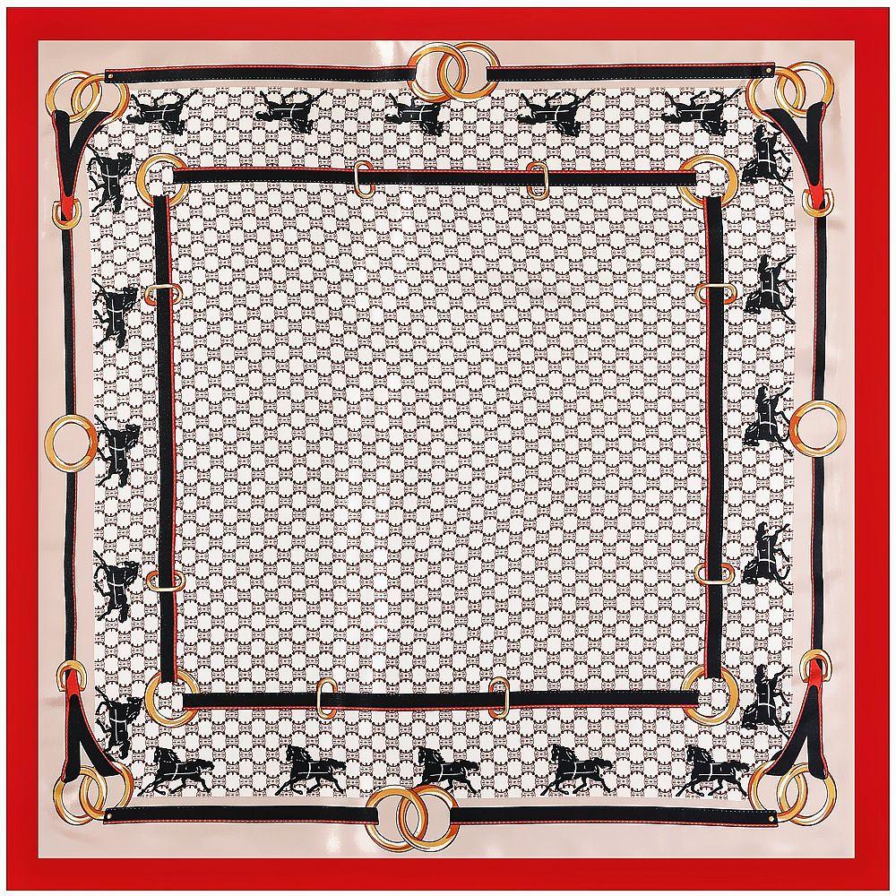 Luxury four leaf clover flower Headband Hijab Bandana Women Satin Silk Scarf Shawl Foulards Femme Square Scarves Wraps 90*90CM