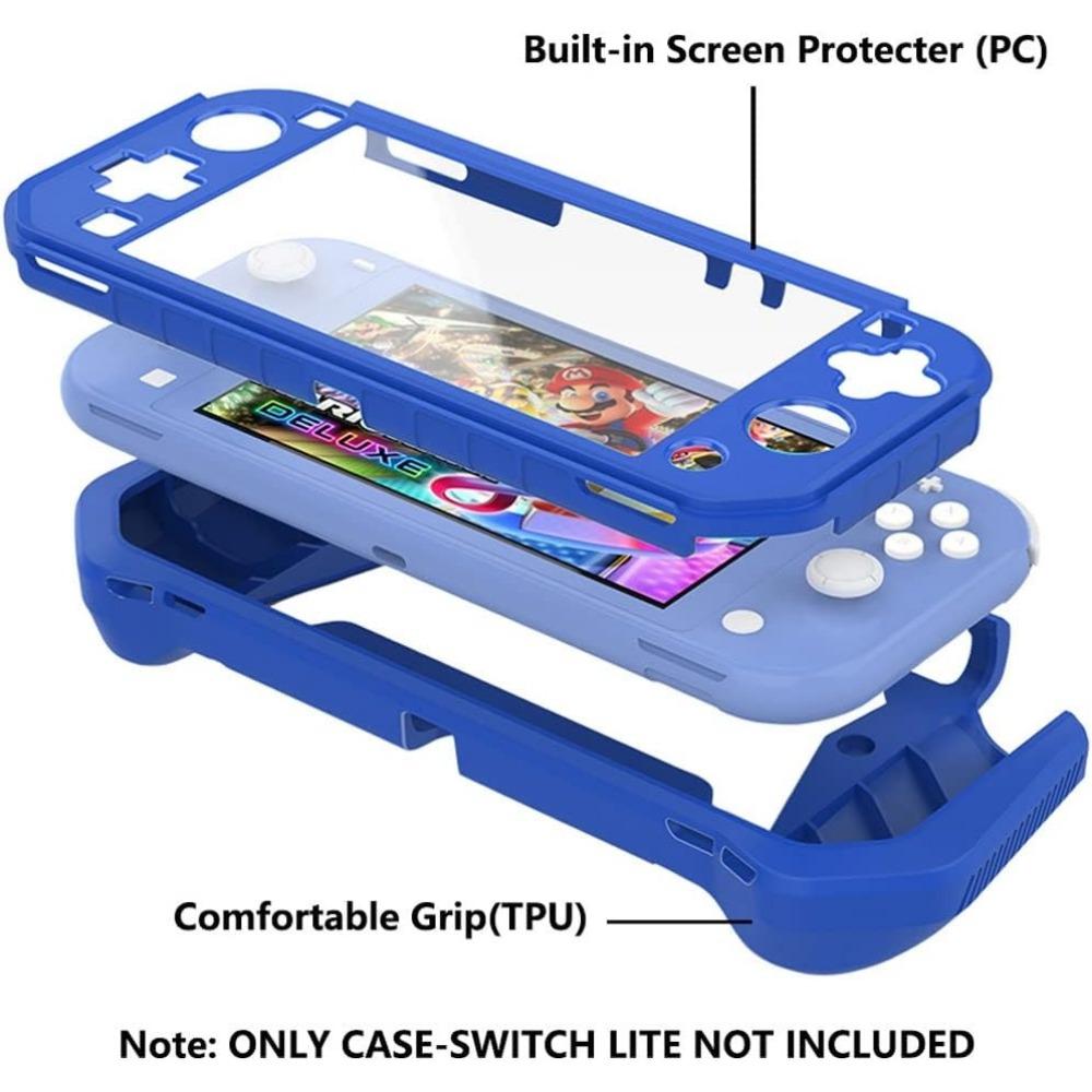 Protective Case, Full Protection Cover, TPU Shock-Absorption and Anti-Scratch for Switch Lite Skin with Bult-in Screen Protector & Thumb Grip Caps