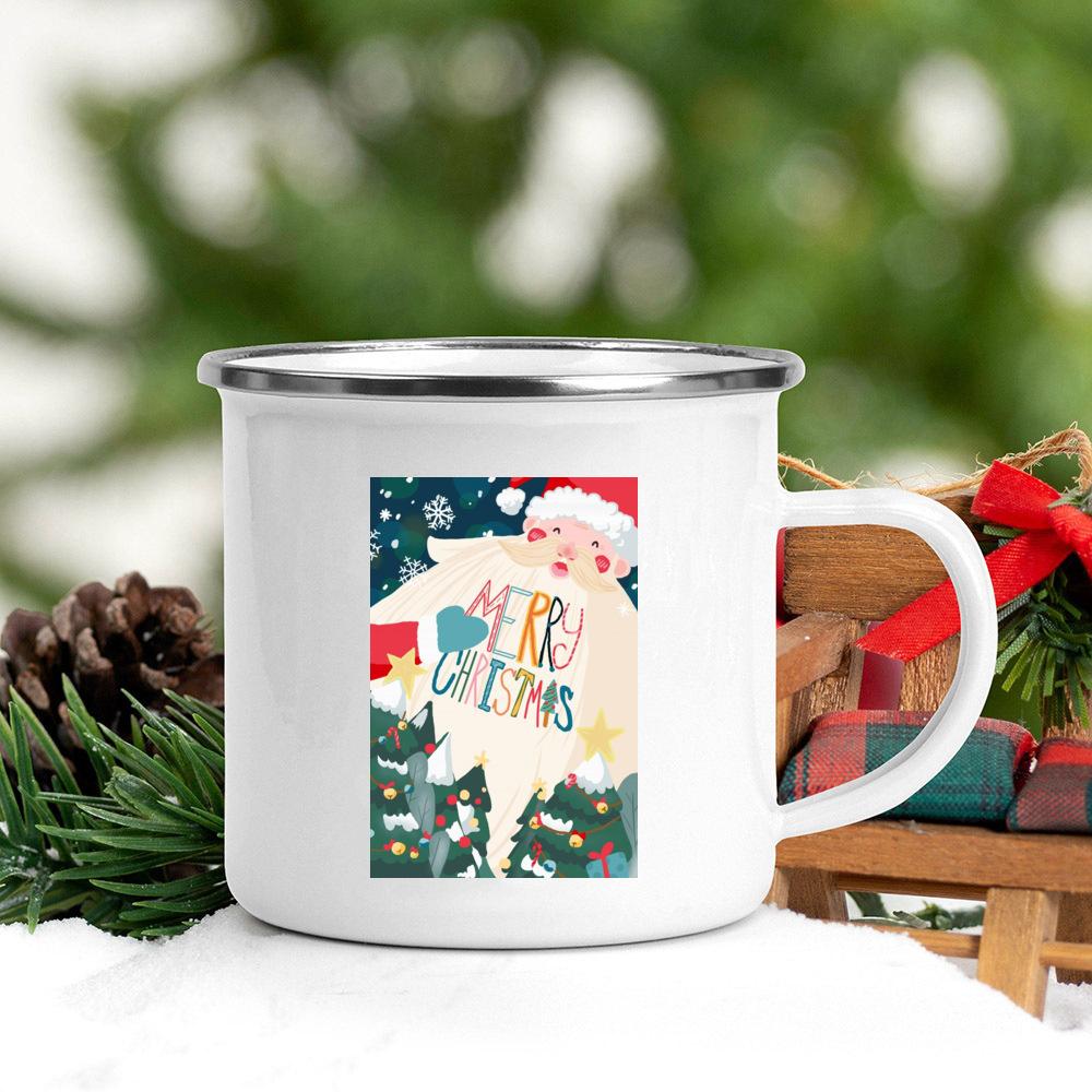 

Кружка для кофе с изображением фермерской елки, эмалированная ручка, чашка для горячего шоколада и какао, кружки для банкета в фермерском стиле, рождественский подарок для детей