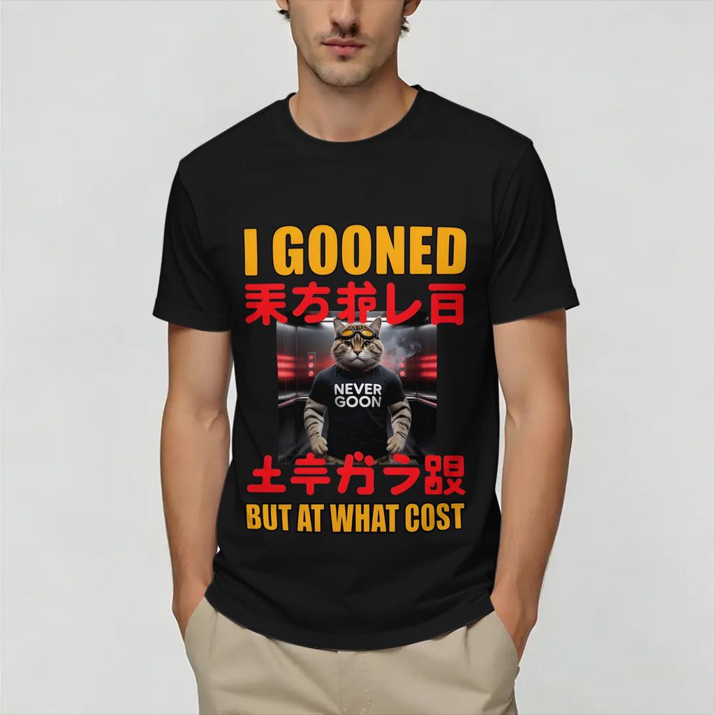 I Gooned Aber Zu Welchem Preis T-Shirt Strand Harajuku T-Shirts Unisexs 100% Baumwolle Rundhals Oberteile Kurzarmlig Y2K Basic Oberteile