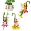 Fairy Garden Miniatures 3X Exquisite Small Resin Adorable Ornament Planter Pot Hanger Decorations Outdoor Landscape Statue for