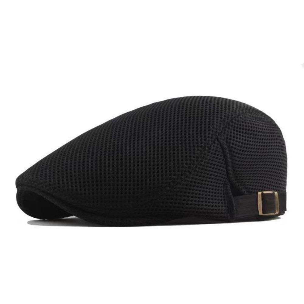 

Artist Hat Versatile Mesh Beret Cap Washable Hollow Breathable Sun Hat Vintage Fashion Retro Peaked Cap Ordinary чёрный
