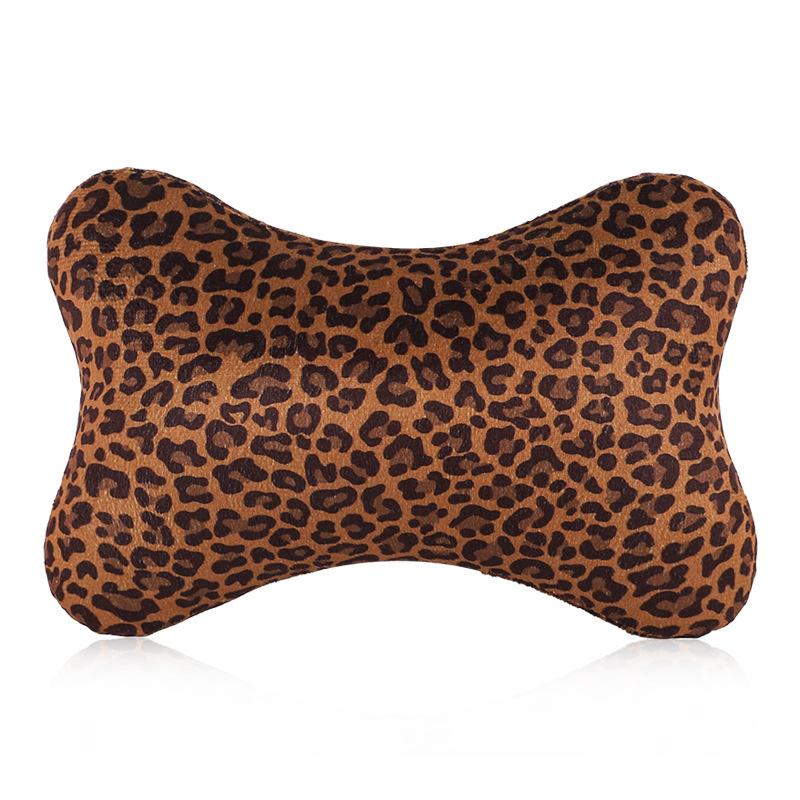 Leopard Print Car Headrest Neck Pillow Auto Seat Support Cushion Interior Decor