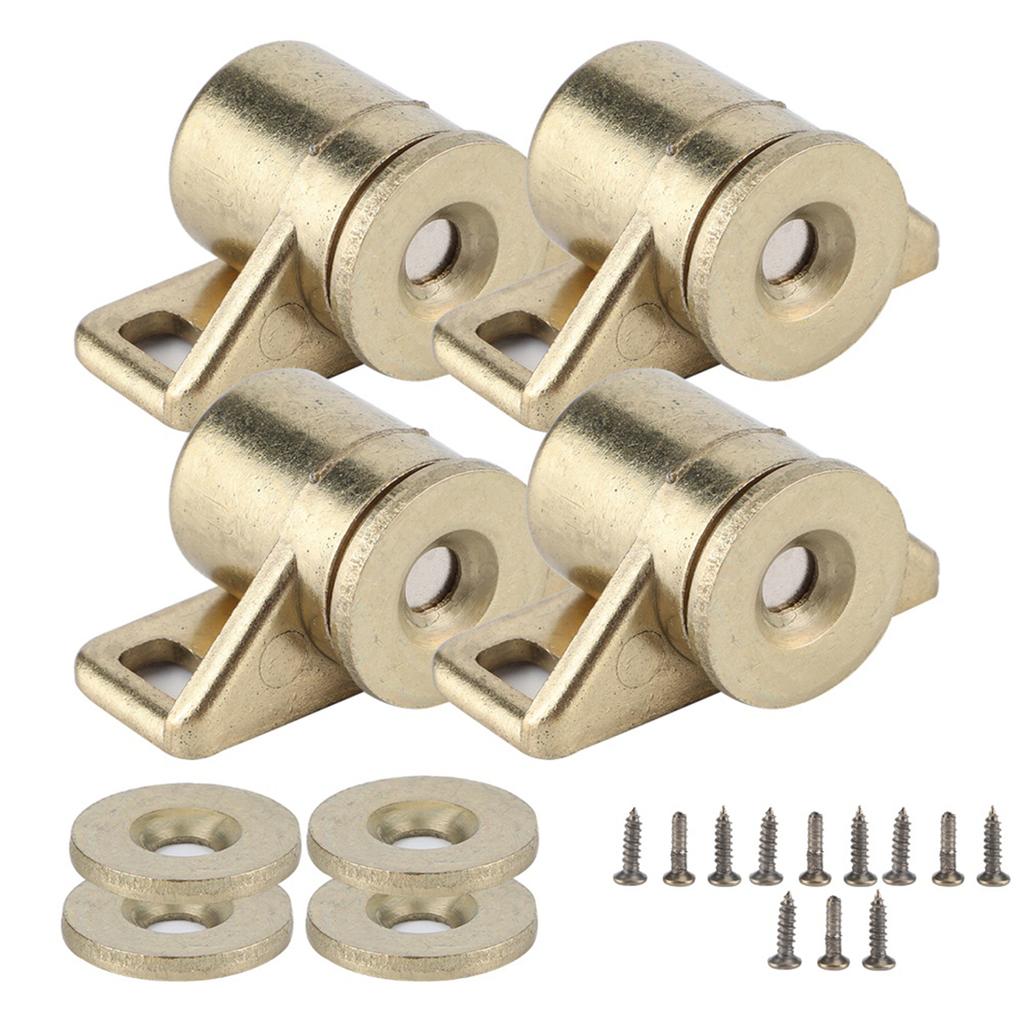 4 Stück Vintage Zinklegierung Magnetische Türfeststeller Beschläge Schrank Schrank Zubehör Gold