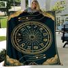 1pc Astrology Printing Lightweight Flannel Blanket, Comfortable and Warm Blanket, for Camping Sofa Bed and Couch Office, Gift