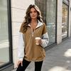 Γυναικείο Φούτερ με Μισό Φερμουάρ, Color Block, Patchwork, Casual, Ευέλικτο