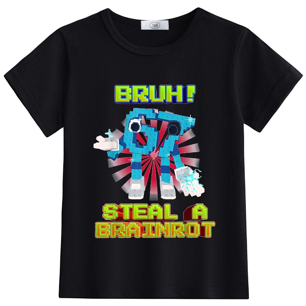 Disponibil: StealABrainrot Tricou de Vară Rotund cu Mânecă Scurtă pentru Copii 63301