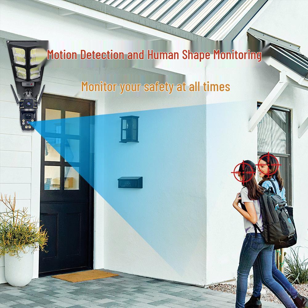 V380 Low-Power Waterproof Solar Camera with Voice Dialogue & Remote-Controlled Street Light