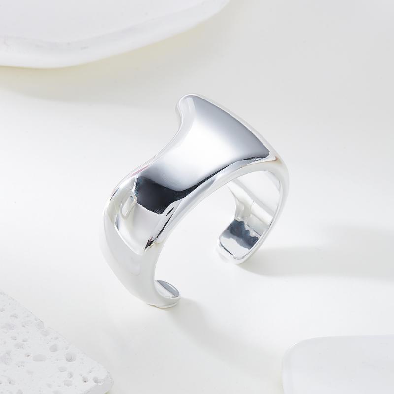 Big Cuff Bangles Bracelets Women Vintage Statement Plastic Geometric Open Bangle Hip Hop Punk Gold Silver Color Jewelry