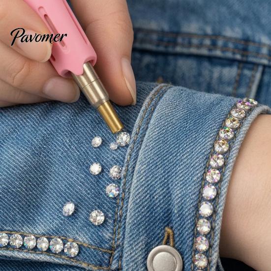 Flatback Rhinestone Setter Wand Hotfix Applicator Kit with 7 Tips, Hot Fix Crafting Supplies Tool, for DIY Clothing Fabric Craft Projects Shoes Bags