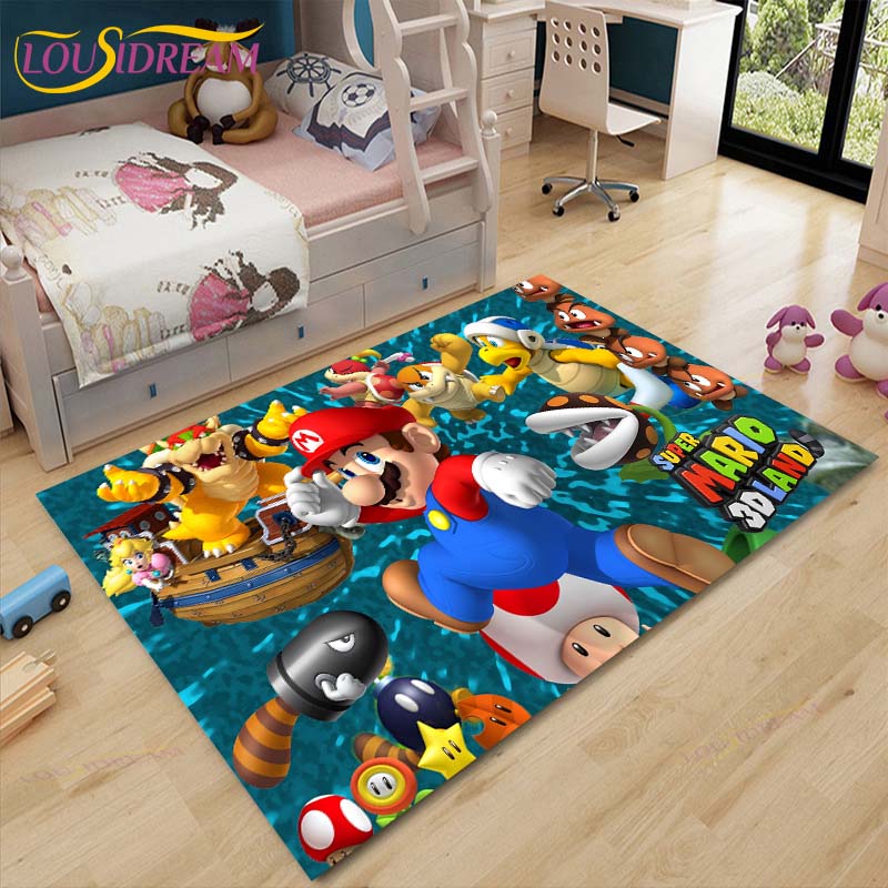 Mario Bros Anime Teppich Wohnzimmer Schlafzimmer Nachttisch Matte Japanisches Arbeitszimmer Computer Stuhl Home Fashion Bodenmatte Bereich Teppich