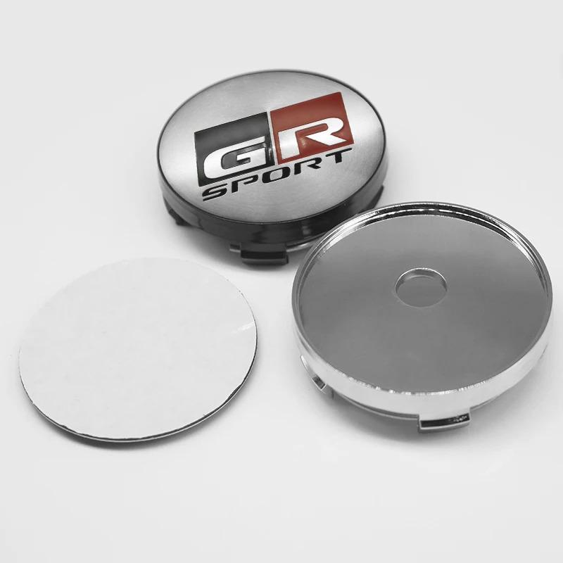 4Pcs 56mm 60mm GR Sport Logo Badge Car Wheel Center Cap Hub Covers Stickers For Toyota Fortuner Verso Prius Hiace Yaris Corolla